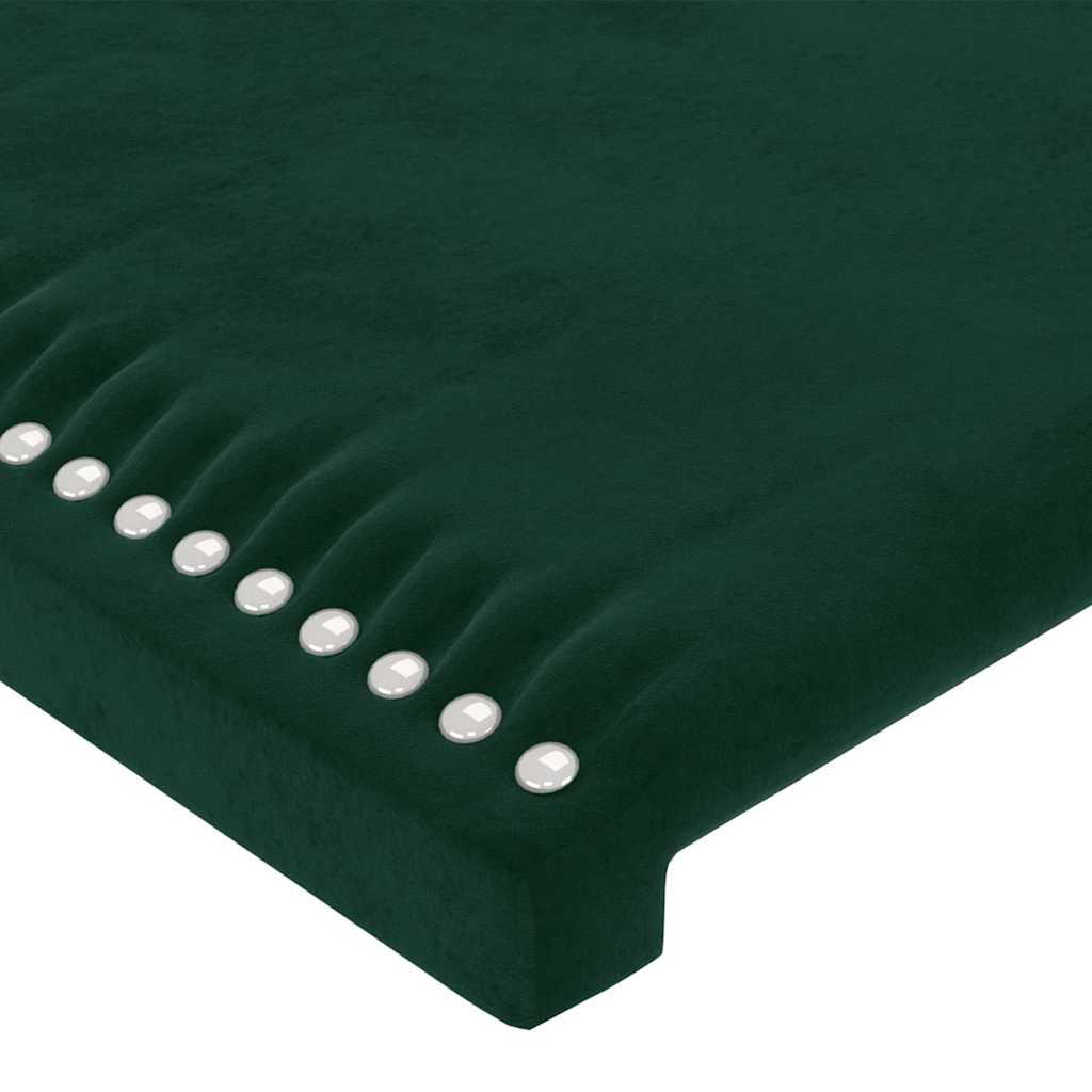 Uzglavlje s ušima tamnozeleno 103x16x118/128 cm baršunasto