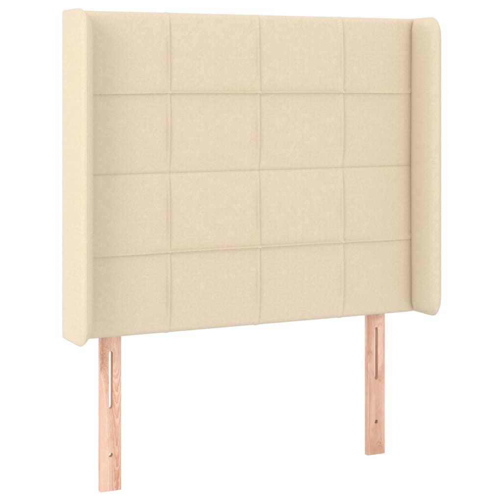 Uzglavlje s ušima krem 83x16x118/128 cm od tkanine