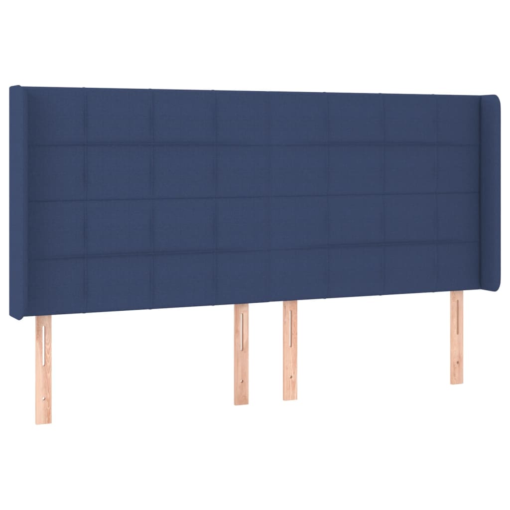 Uzglavlje s ušima plavo 163x16x118/128 cm od tkanine