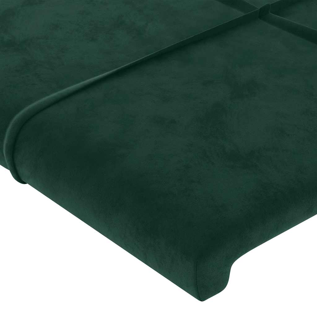 Uzglavlje s ušima tamnozeleno 163x16x118/128 cm baršunasto