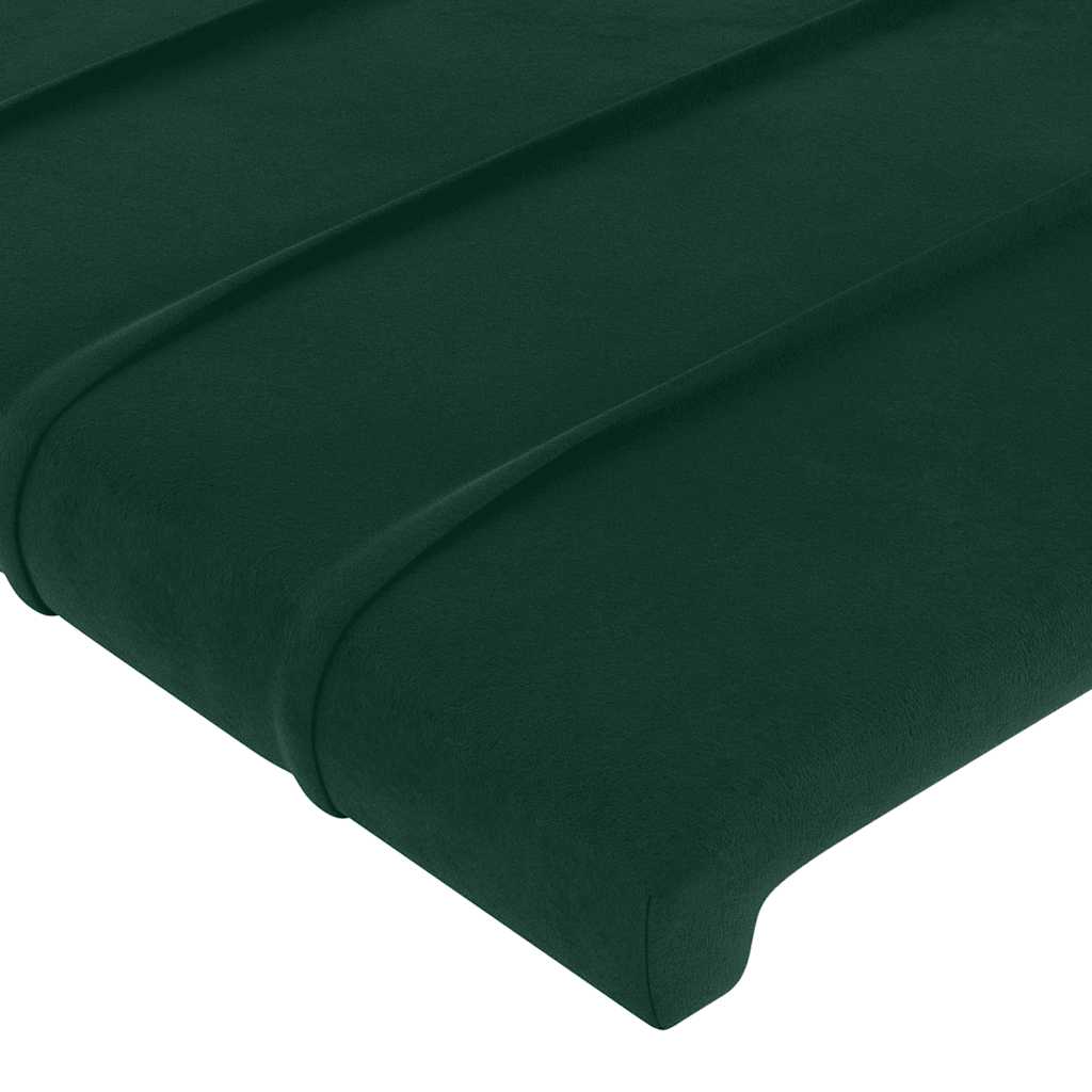 Uzglavlje s ušima tamnozeleno 83x16x118/128 cm baršunasto