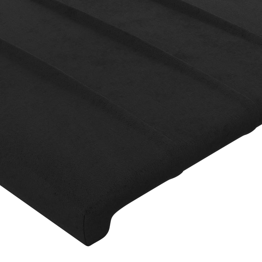 Uzglavlje s ušima crno 163x16x118/128 cm baršunasto