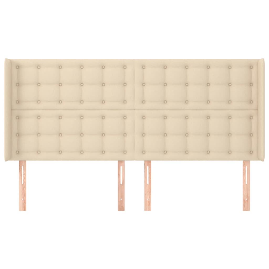 Uzglavlje s ušima krem 163x16x118/128 cm od tkanine