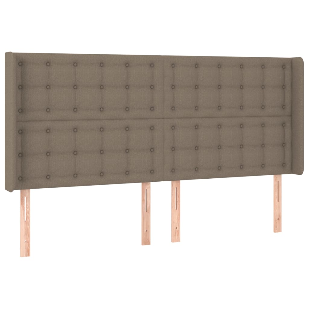 Uzglavlje s ušima smeđesivo 203x16x118/128 cm od tkanine
