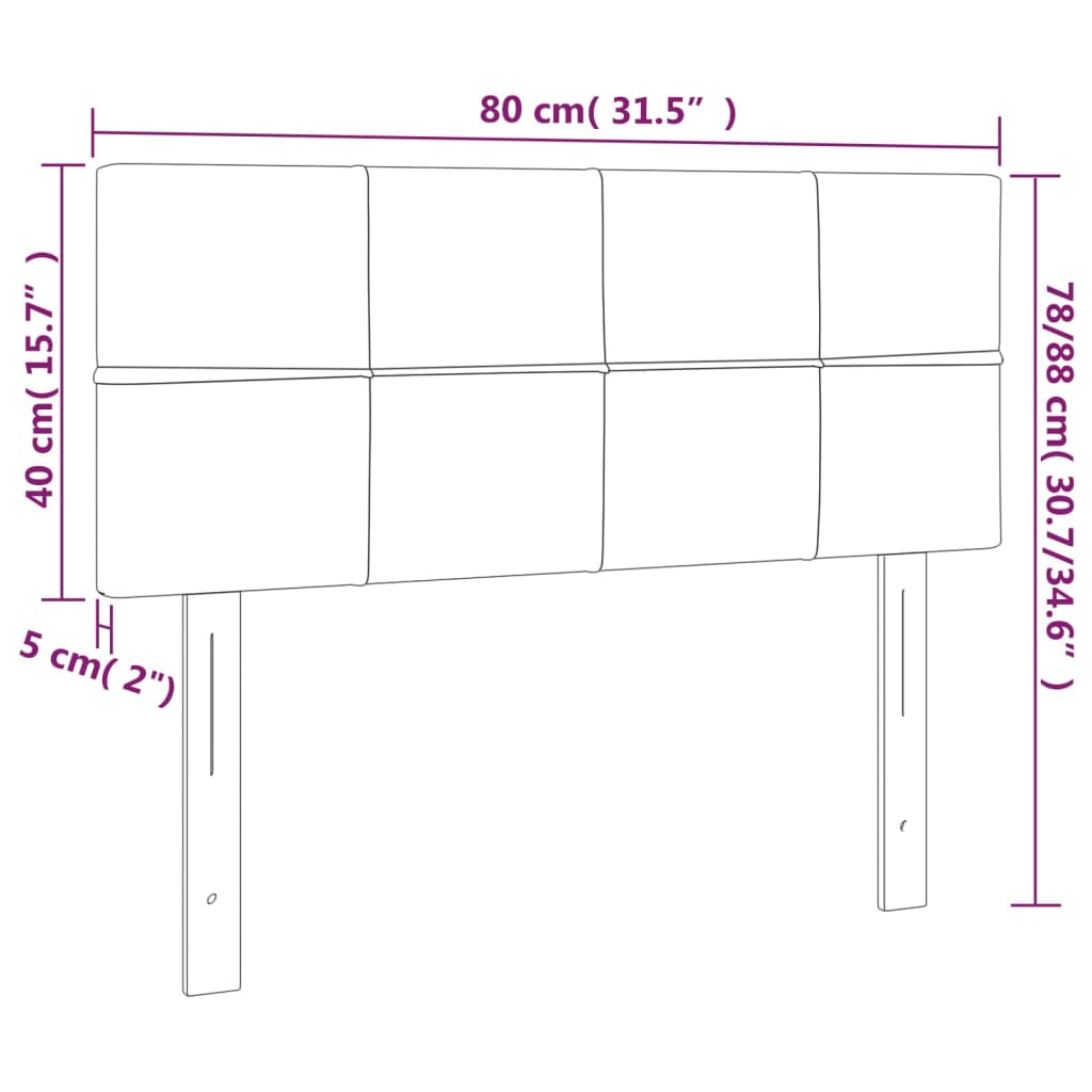 LED uzglavlje svjetlosivo 80 x 5 x 78/88 cm od tkanine