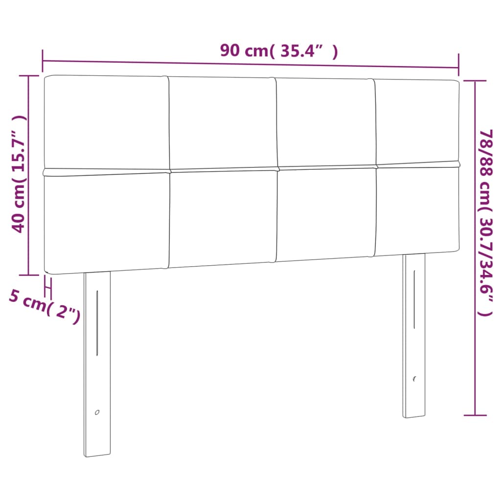 LED uzglavlje ružičasto 90x5x78/88 cm baršunasto