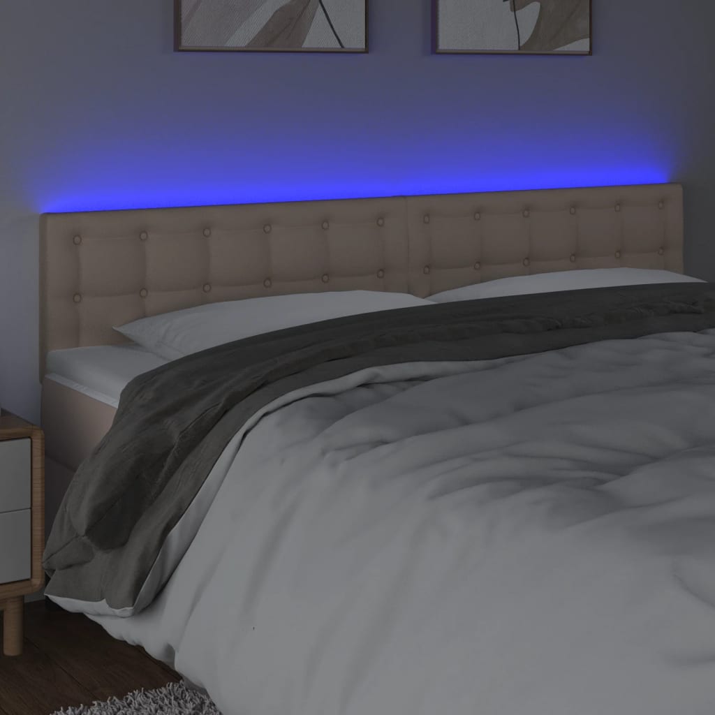 LED uzglavlje boja cappuccina 160 x 5 x 78/88cm od umjetne kože