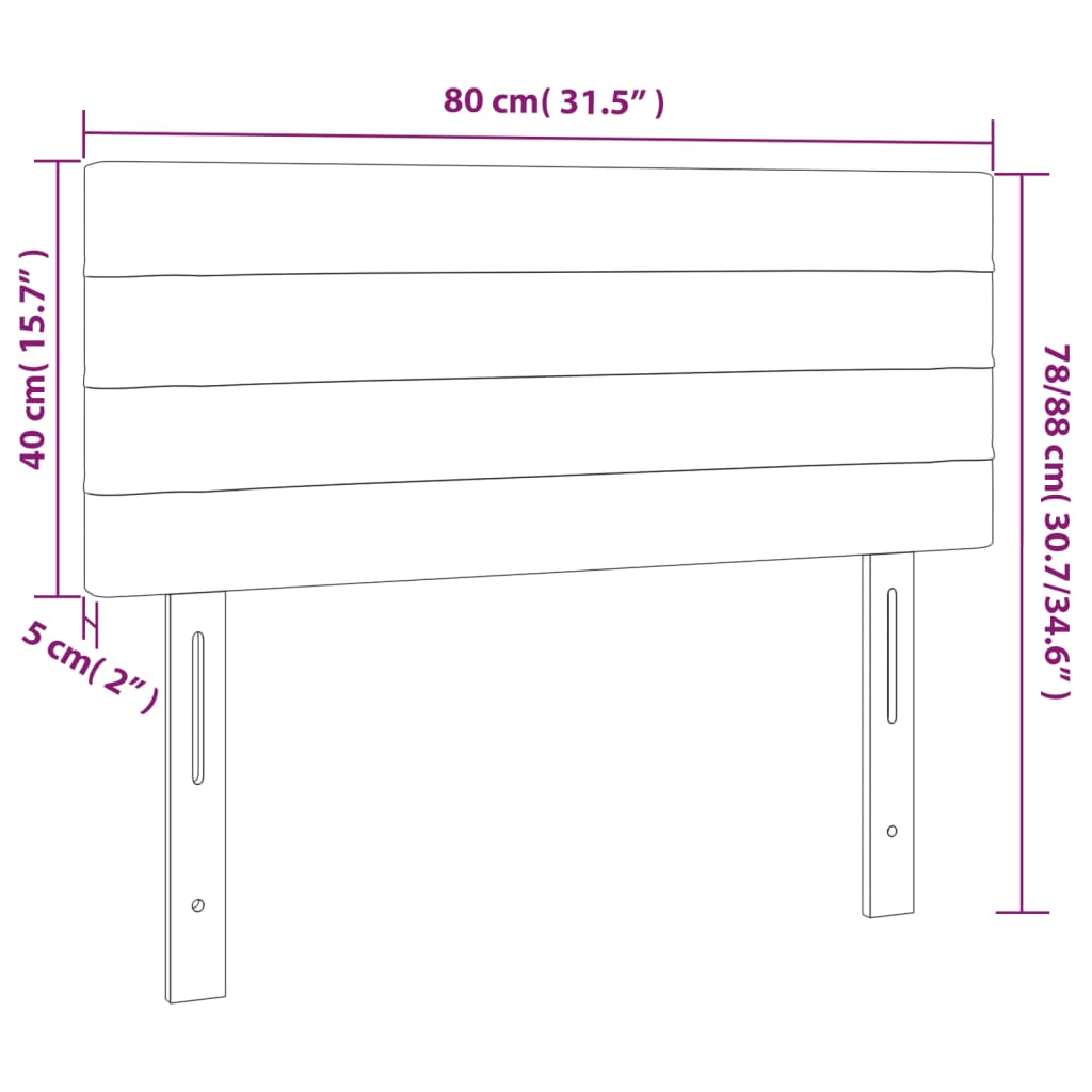 LED uzglavlje svjetlosivo 80 x 5 x 78/88 cm od tkanine