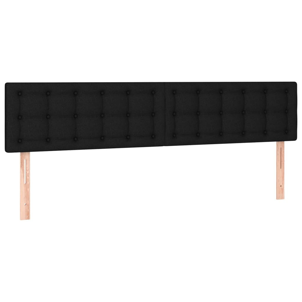 LED uzglavlje crno 200x5x78/88 cm od tkanine