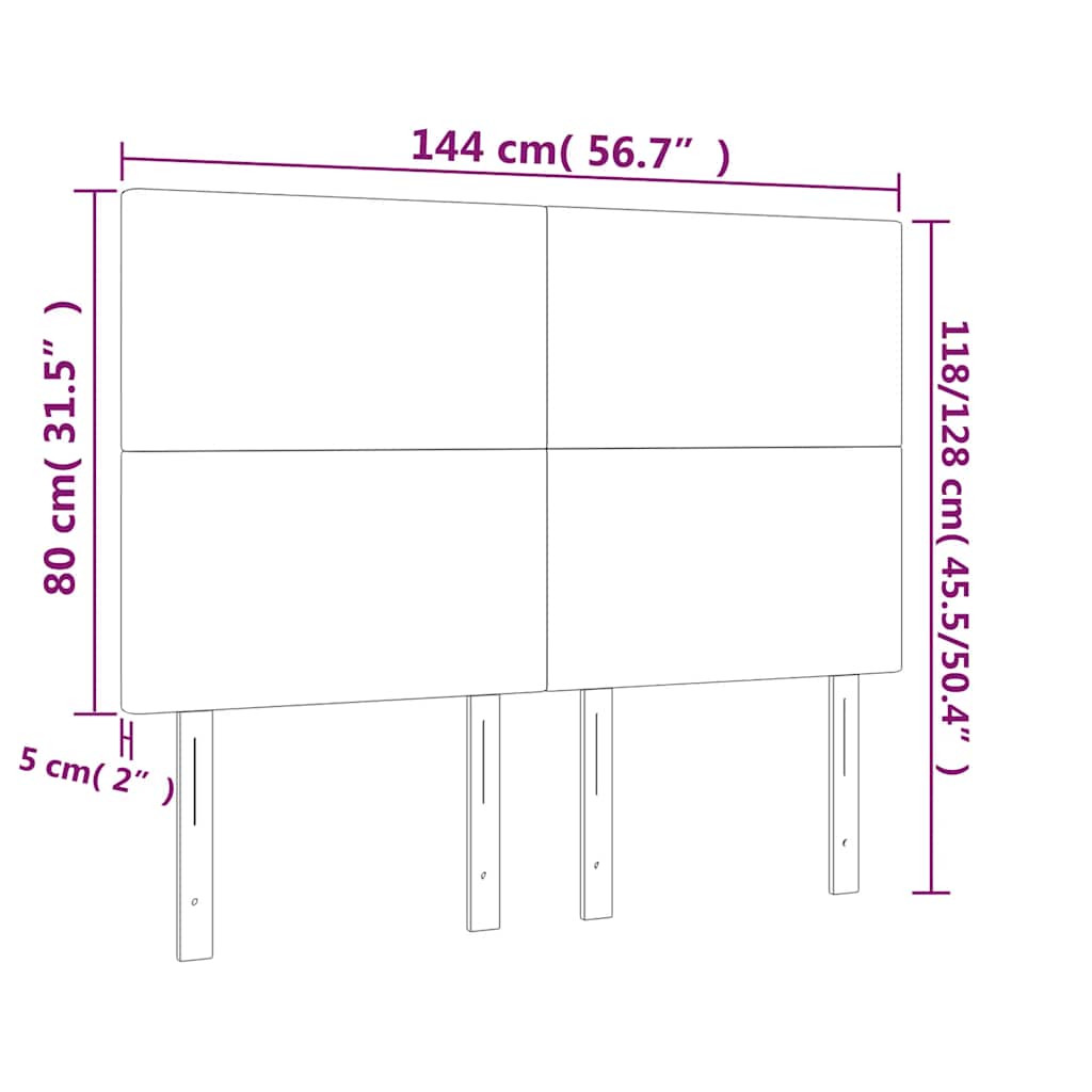 LED uzglavlje tamnoplavo 144x5x118/128 cm baršunasto