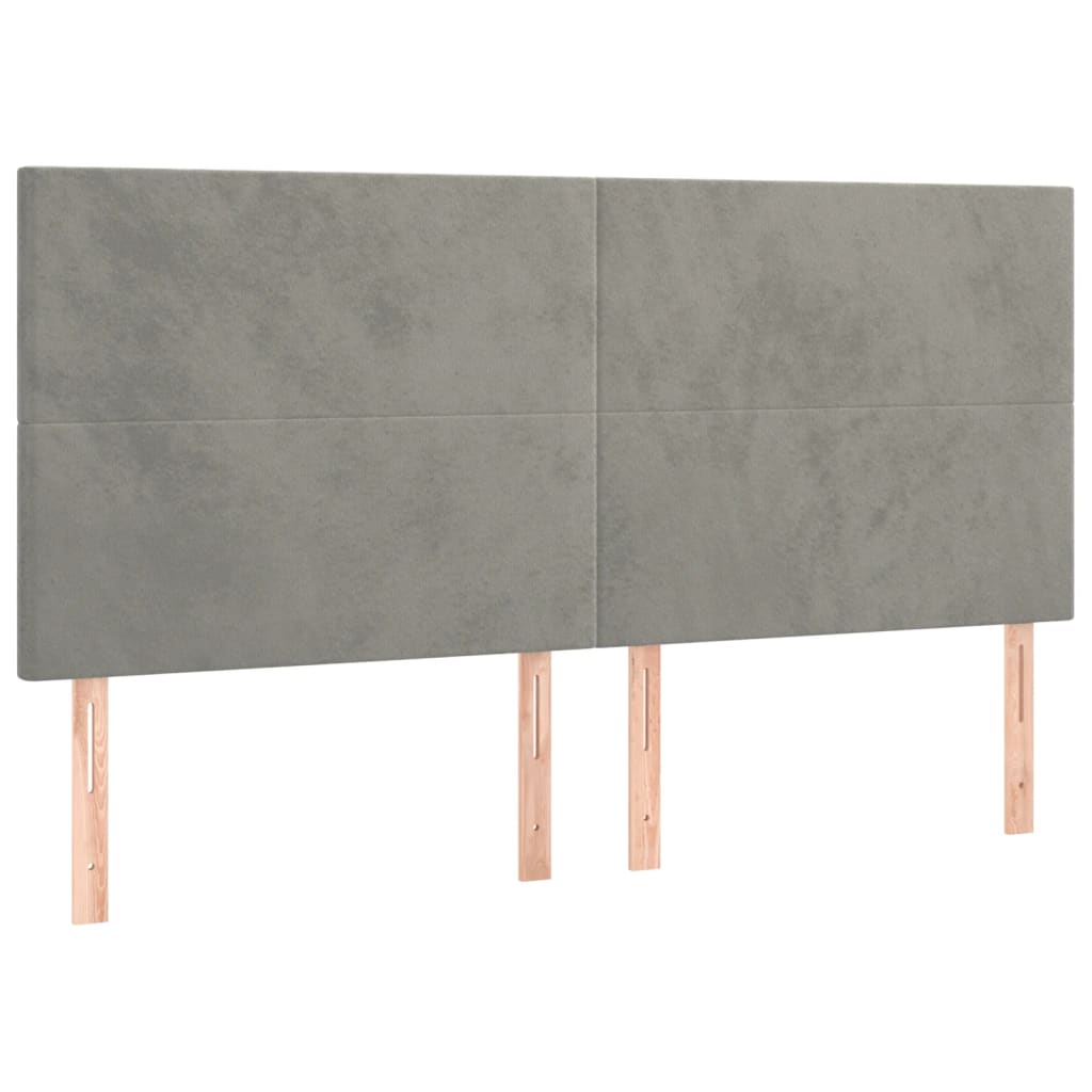 LED uzglavlje svjetlosivo 180x5x118/128 cm baršunasto