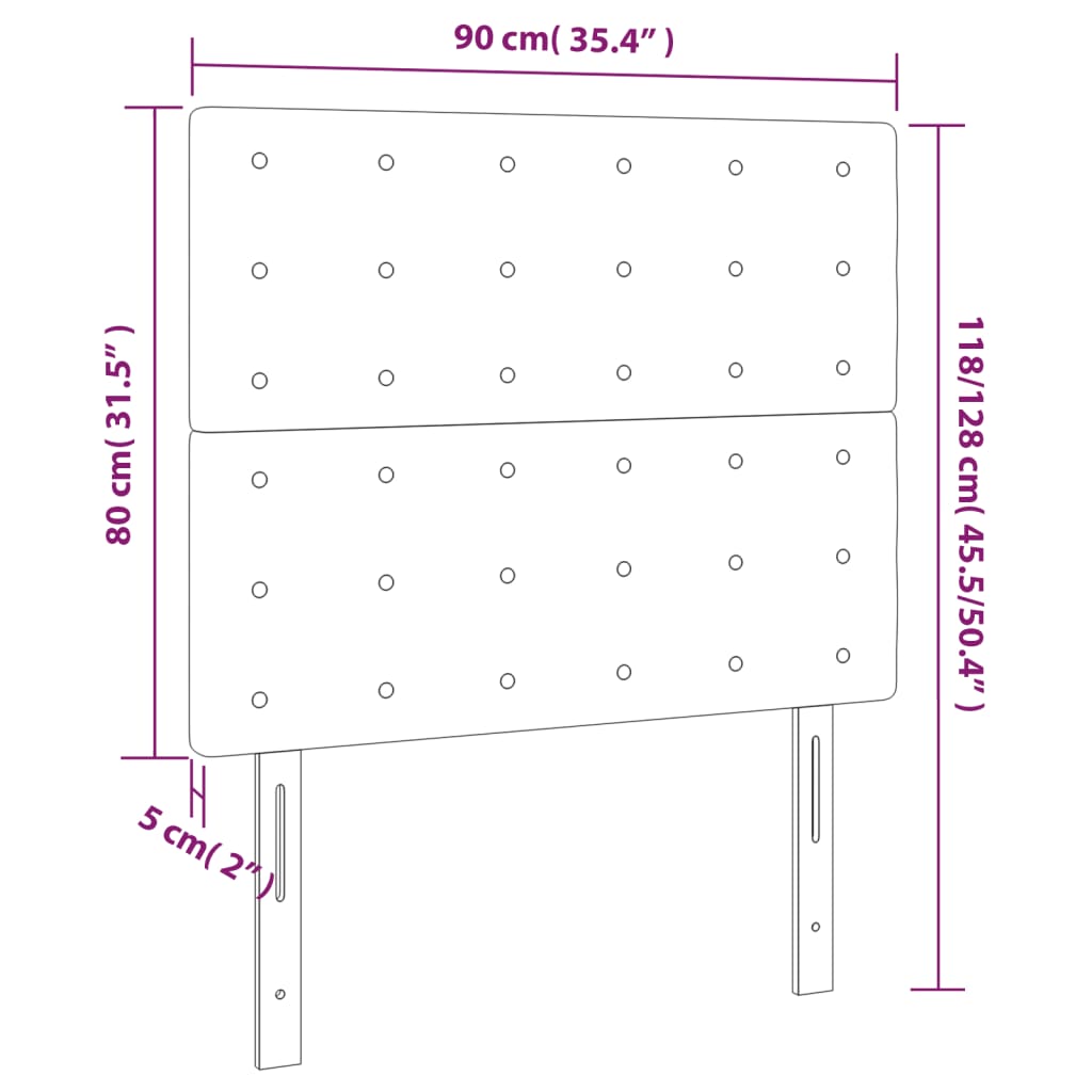 LED uzglavlje krem 90x5x118/128 cm od umjetne kože