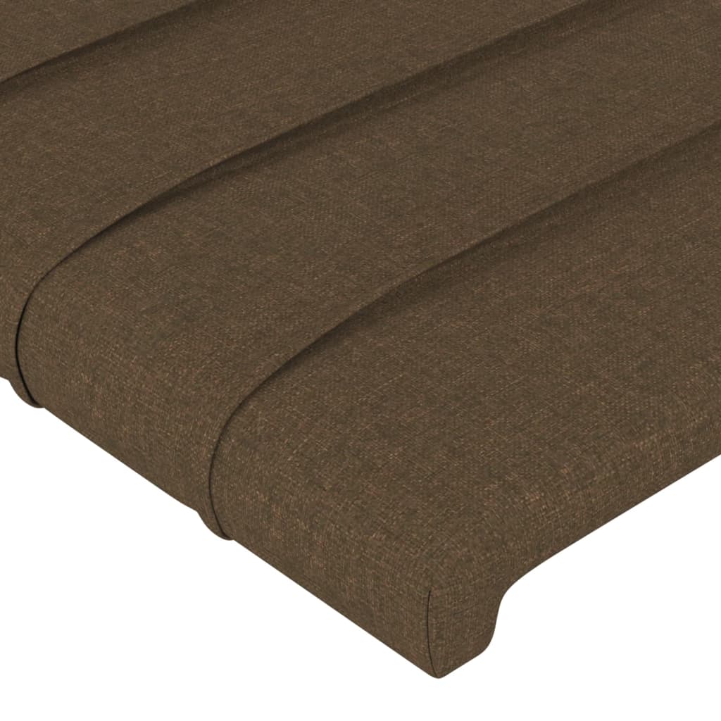 LED uzglavlje tamnosmeđe 90x5x118/128 cm od tkanine