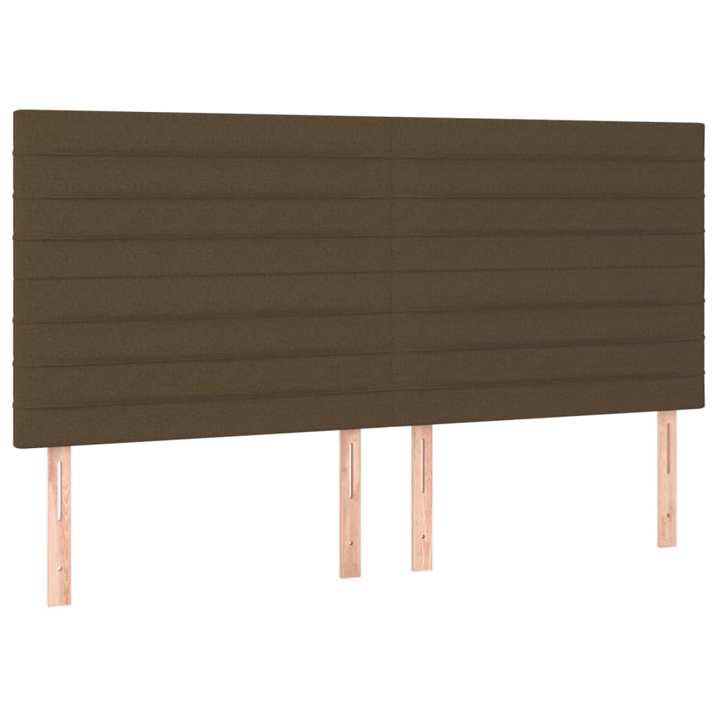 LED uzglavlje tamnosmeđe 200x5x118/128 cm od tkanine