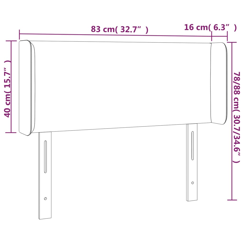 LED uzglavlje sivo 83x16x78/88 cm od umjetne kože