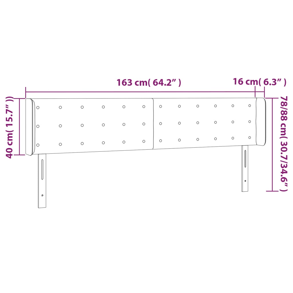 LED uzglavlje boja cappuccina 163x16x78/88 cm od umjetne kože
