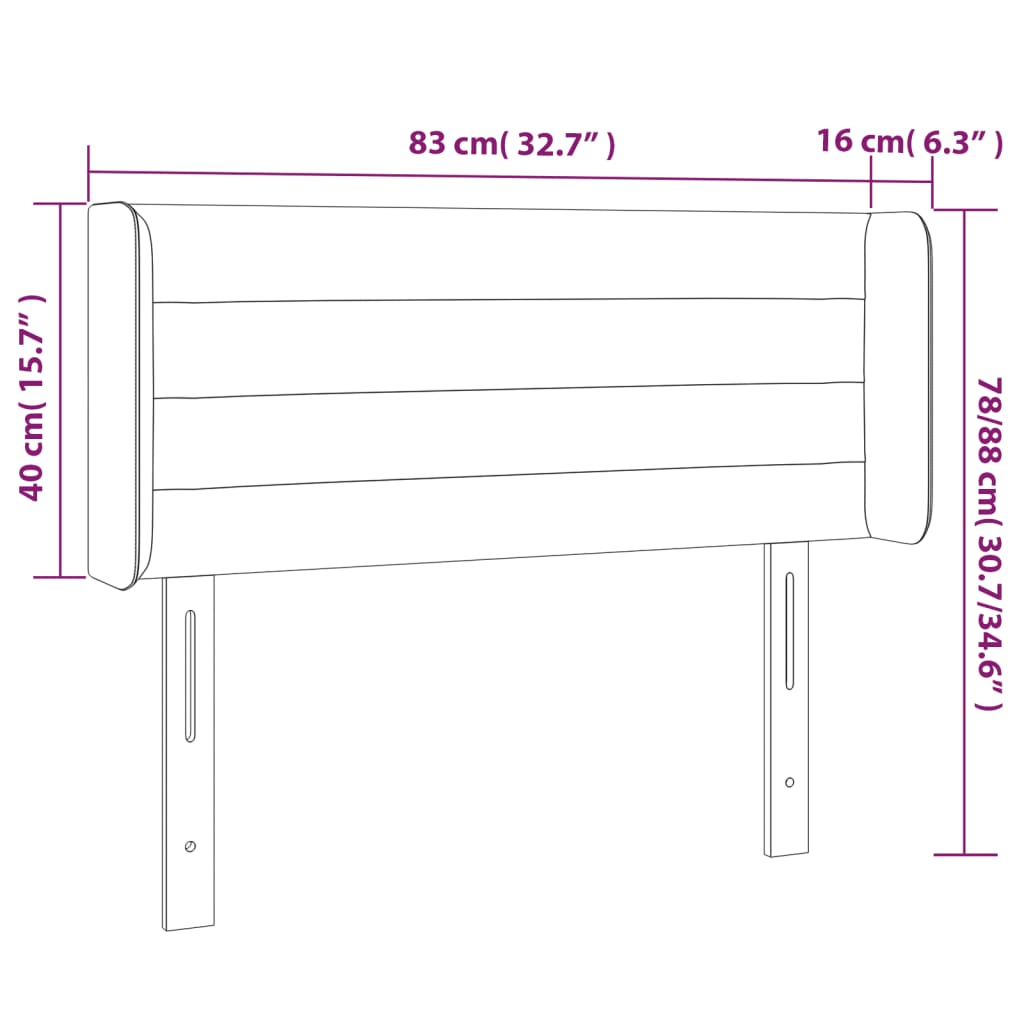 LED uzglavlje tamnosmeđe 83x16x78/88 cm od tkanine