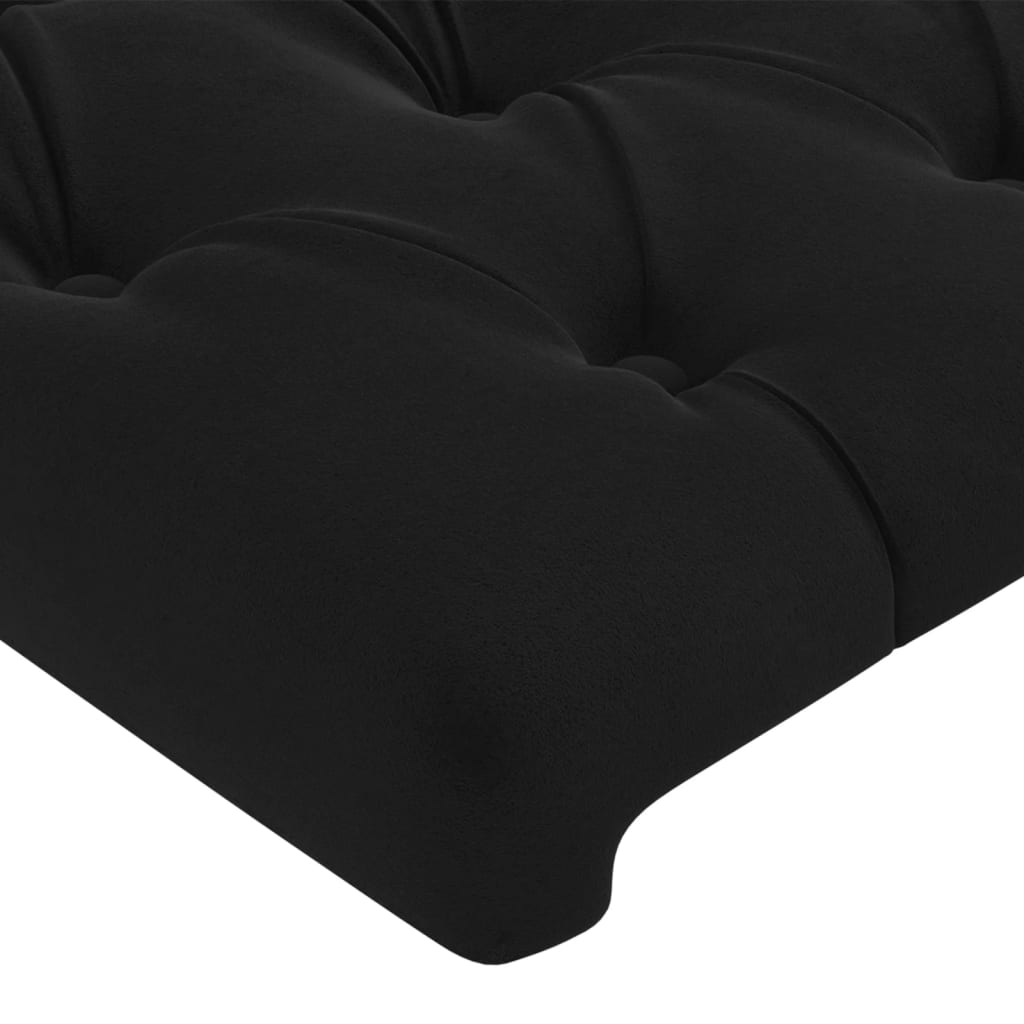 LED uzglavlje crno 163x16x78/88 cm baršunasto