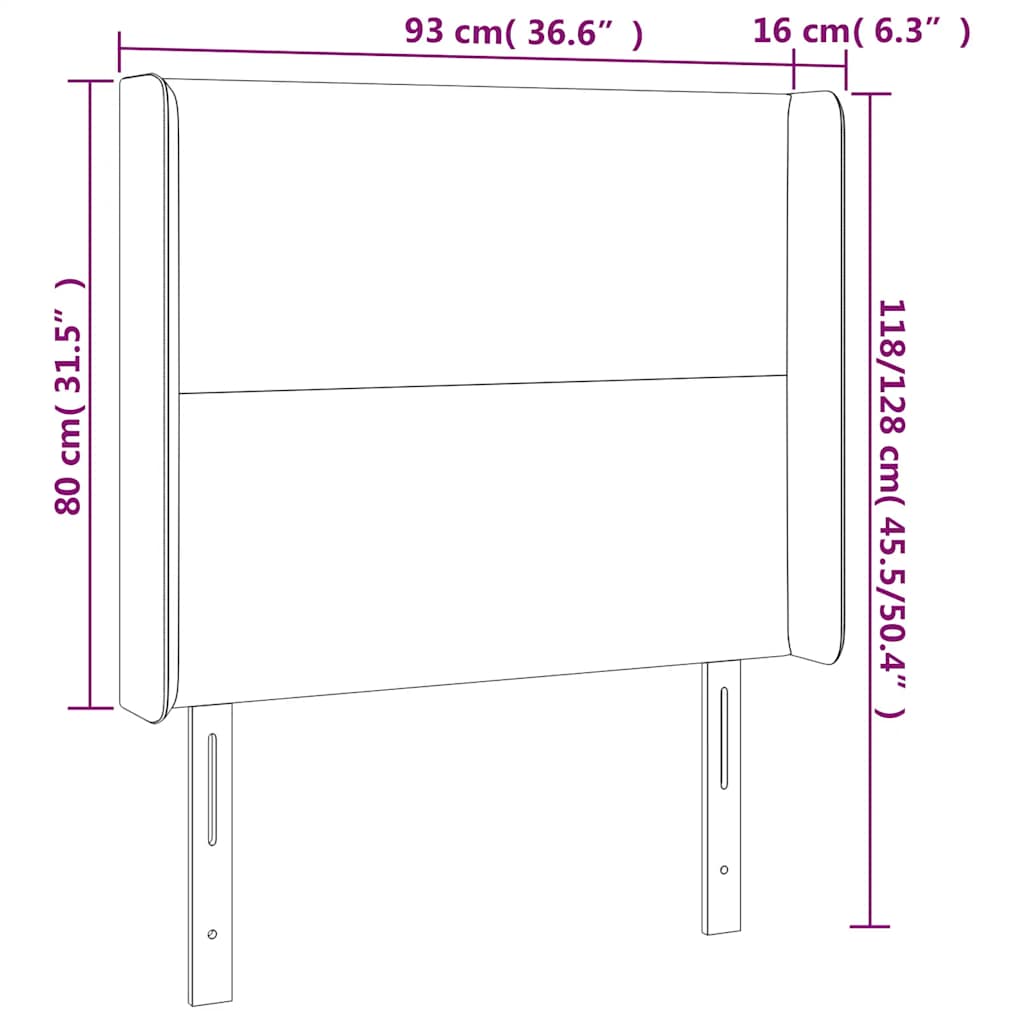 LED uzglavlje tamnozeleno 93x16x118/128 cm baršunasto