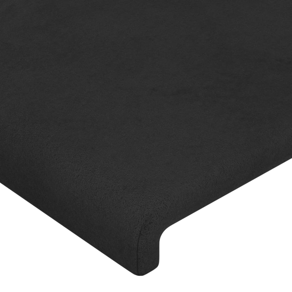 LED uzglavlje crno 183 x 16 x 118/128 cm baršunasto