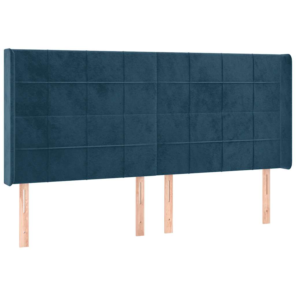 LED uzglavlje tamnoplavo 183 x 16 x 118/128 cm od tkanine