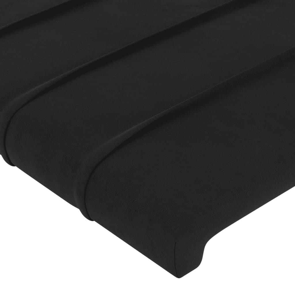 LED uzglavlje crno 83x16x118/128 cm baršunasto