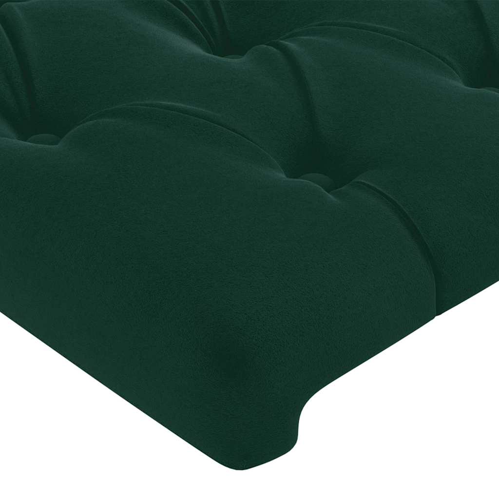 LED uzglavlje tamnozeleno 147x16x118/128 cm baršunasto