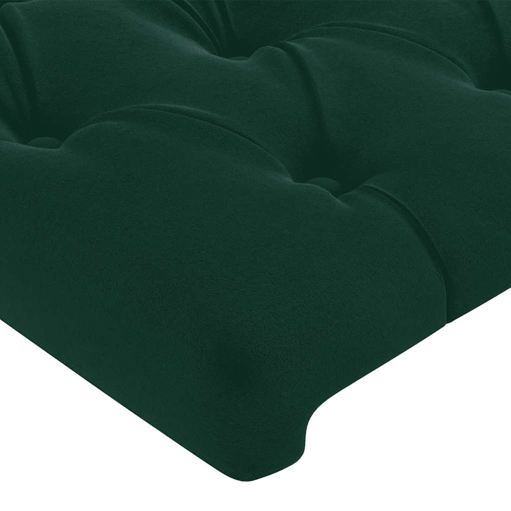 LED uzglavlje tamnozeleno 163x16x118/128 cm baršunasto