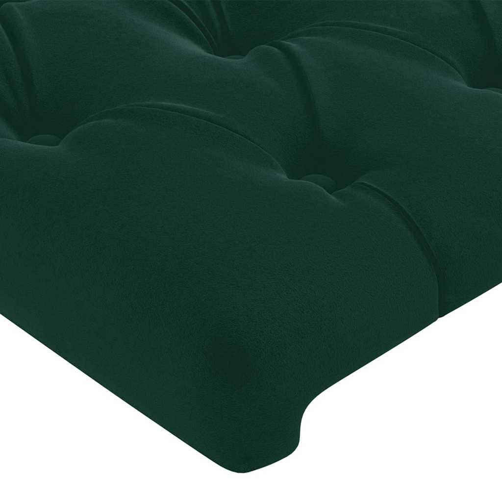LED uzglavlje tamnozeleno 183 x 16 x 118/128 cm baršunasto