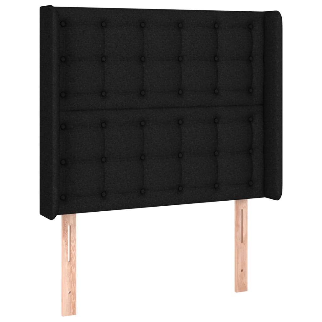 LED uzglavlje crno 83 x 16 x 118/128 cm od tkanine