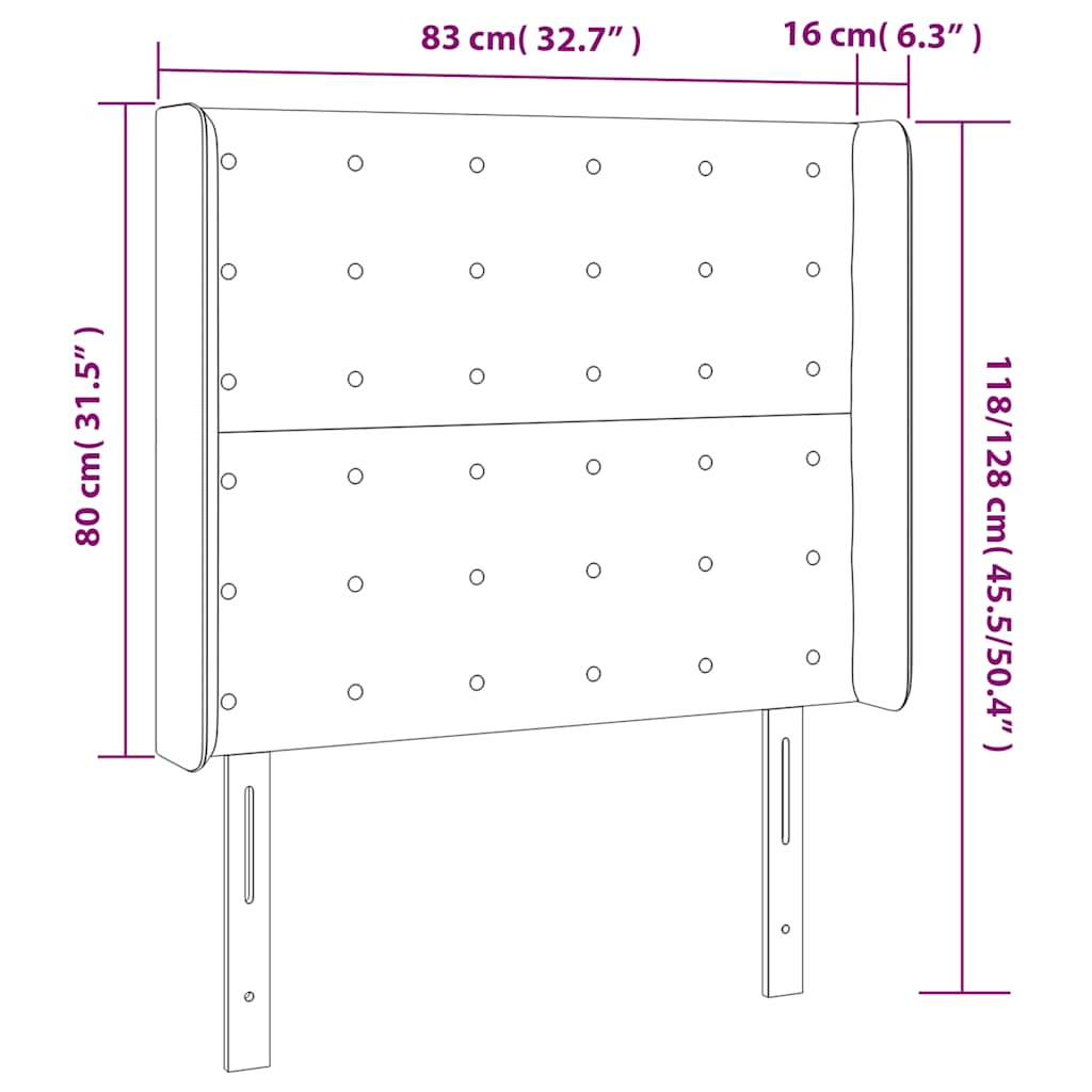LED uzglavlje tamnozeleno 83x16x118/128 cm baršunasto