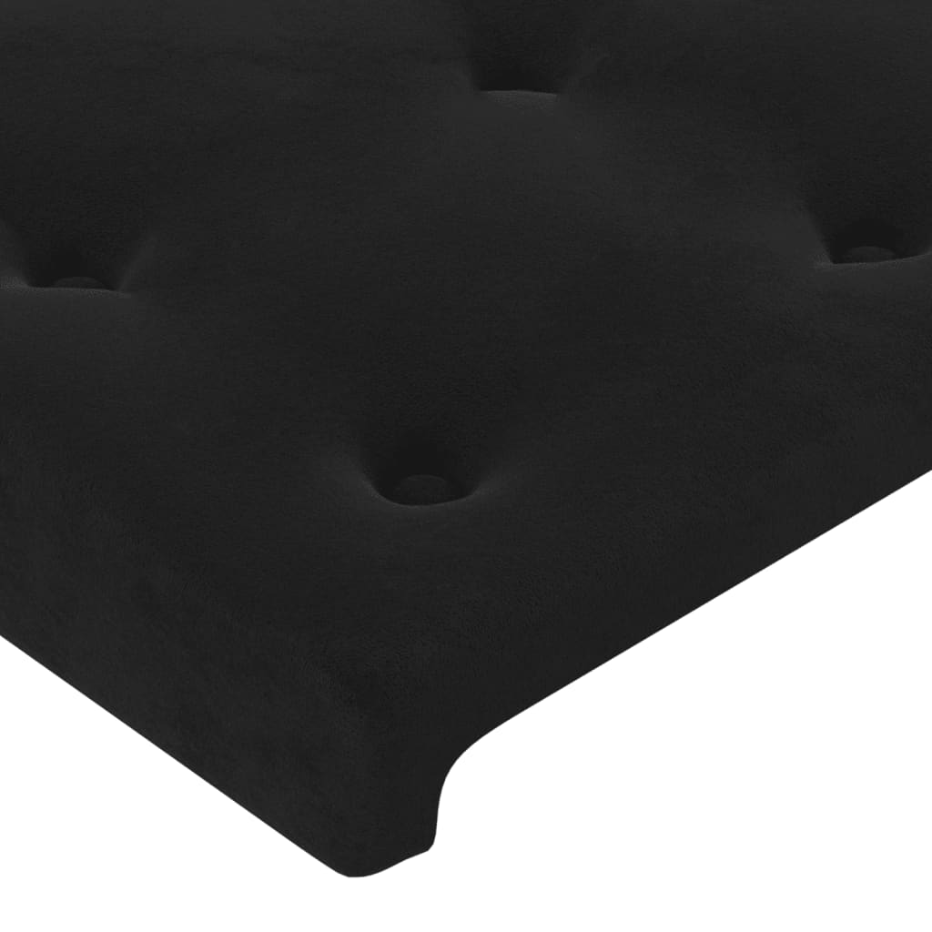 LED uzglavlje crno 183 x 16 x 118/128 cm baršunasto