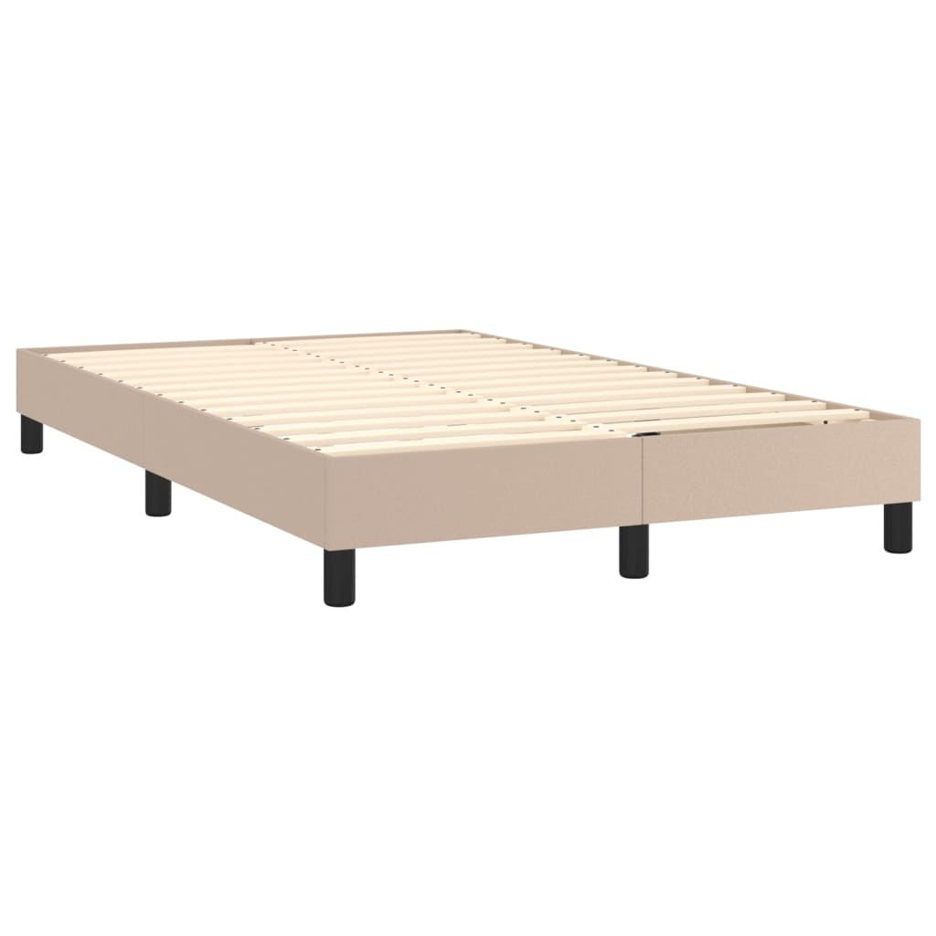 Krevet box spring madrac LED cappuccino 120x200cm umjetna koža