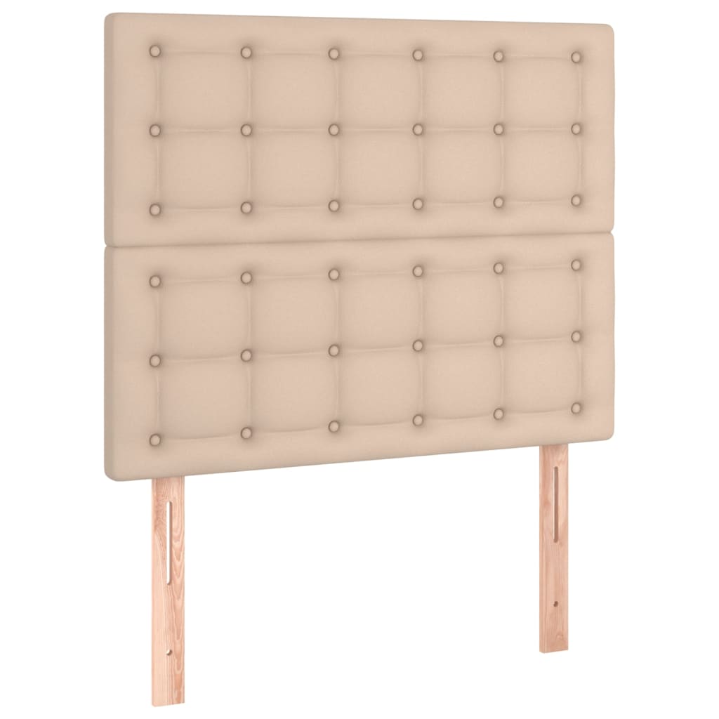 Krevet box spring madrac LED cappuccino 120x200cm umjetna koža