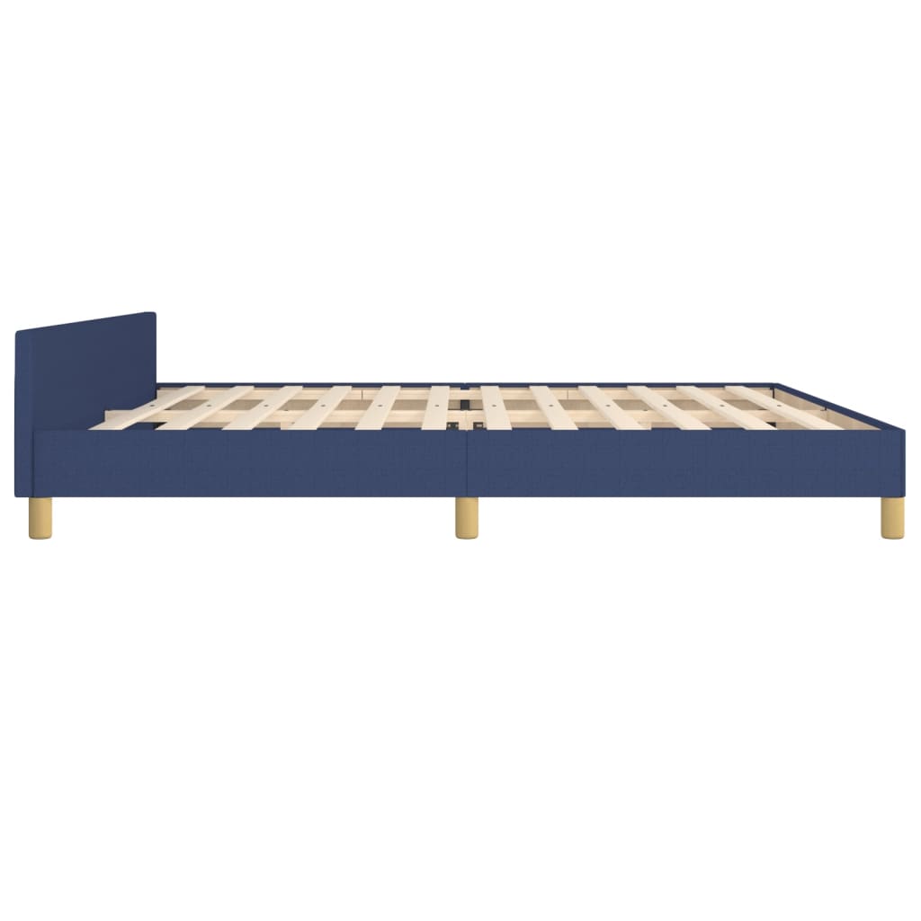 Okvir za krevet s uzglavljem plavi 200 x 200 cm od tkanine