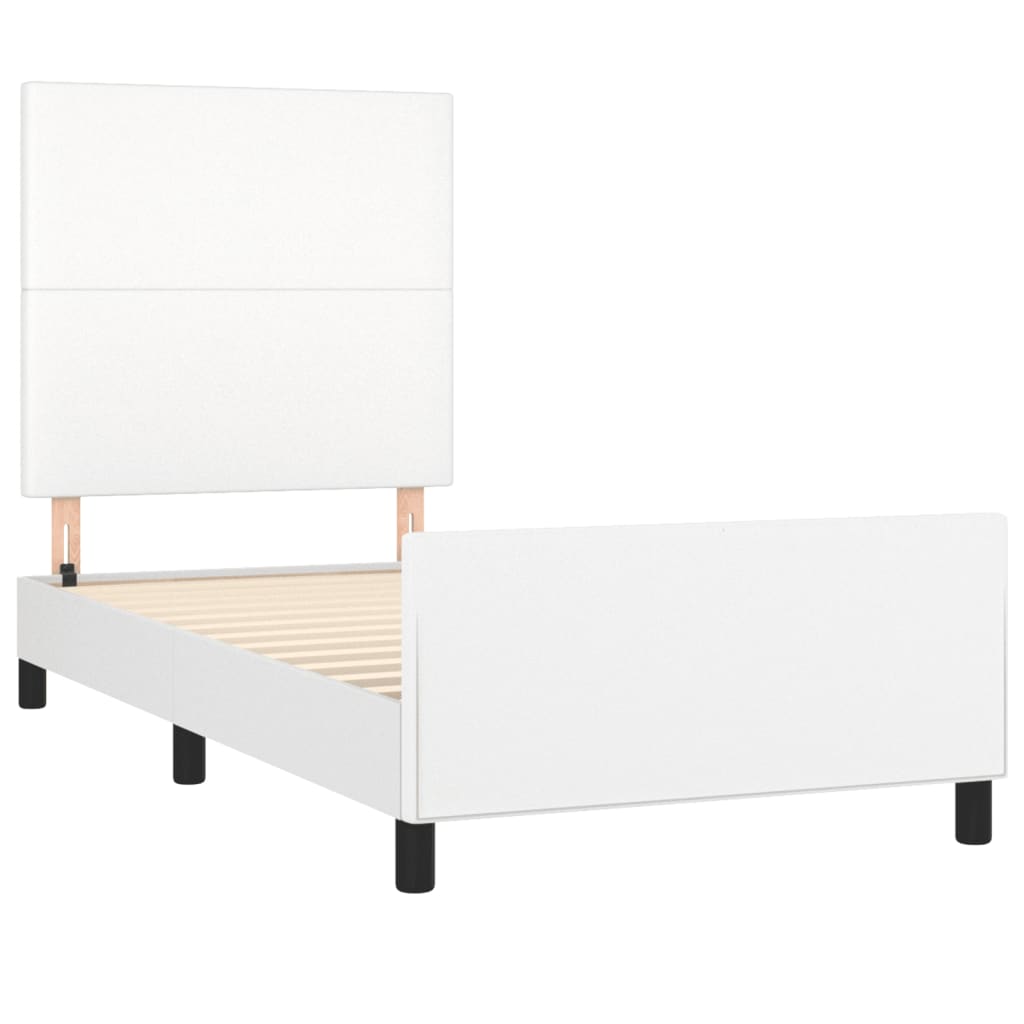 Okvir za krevet s uzglavljem bijeli 100x200 cm od umjetne kože