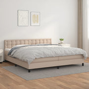 Krevet box spring s madracem cappuccino 200x200cm umjetna koža