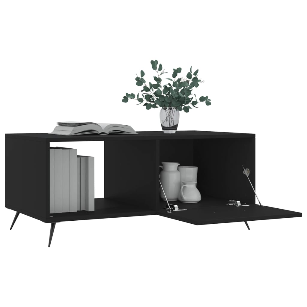 Stolić za kavu crni 90x50x40 cm od konstruiranog drva