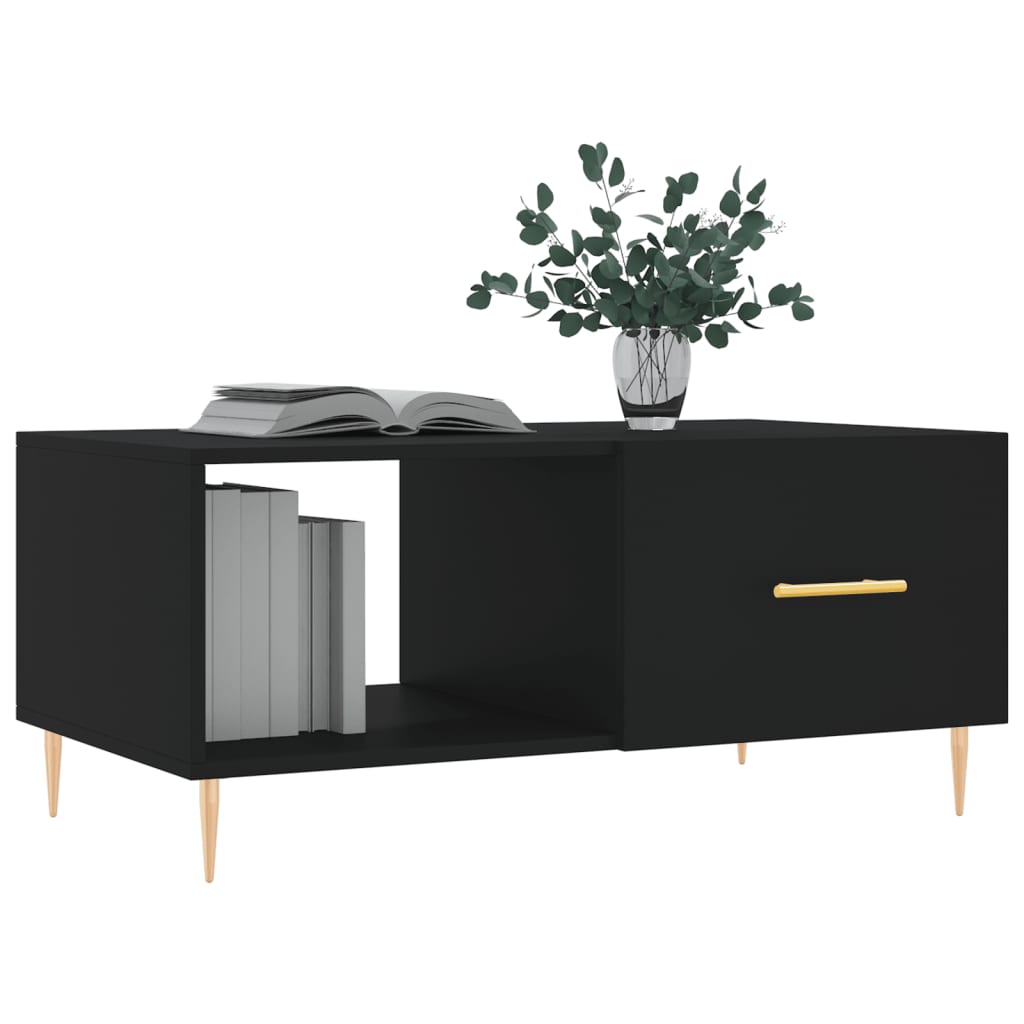 Stolić za kavu crni 90x50x40 cm od konstruiranog drva