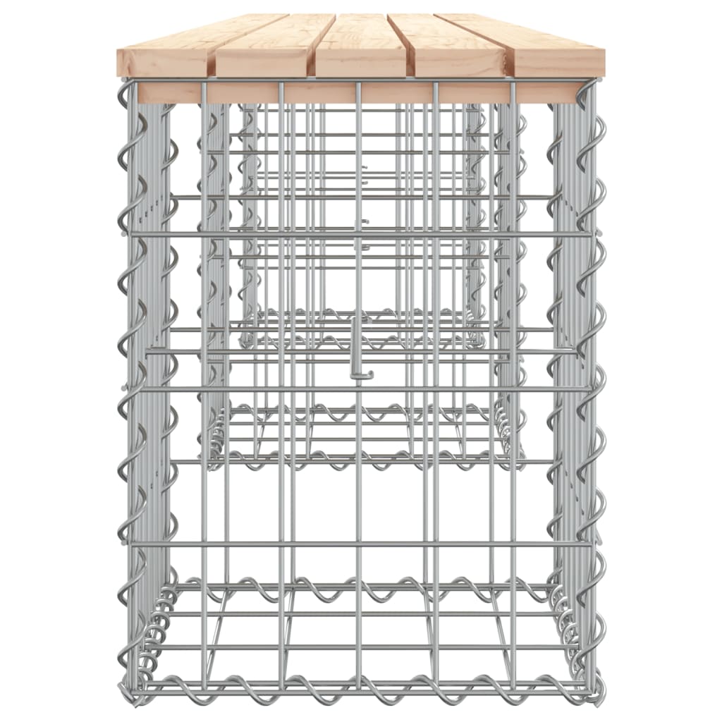 Vrtna klupa s gabionskim dizajnom 203x31x42 cm masivna borovina