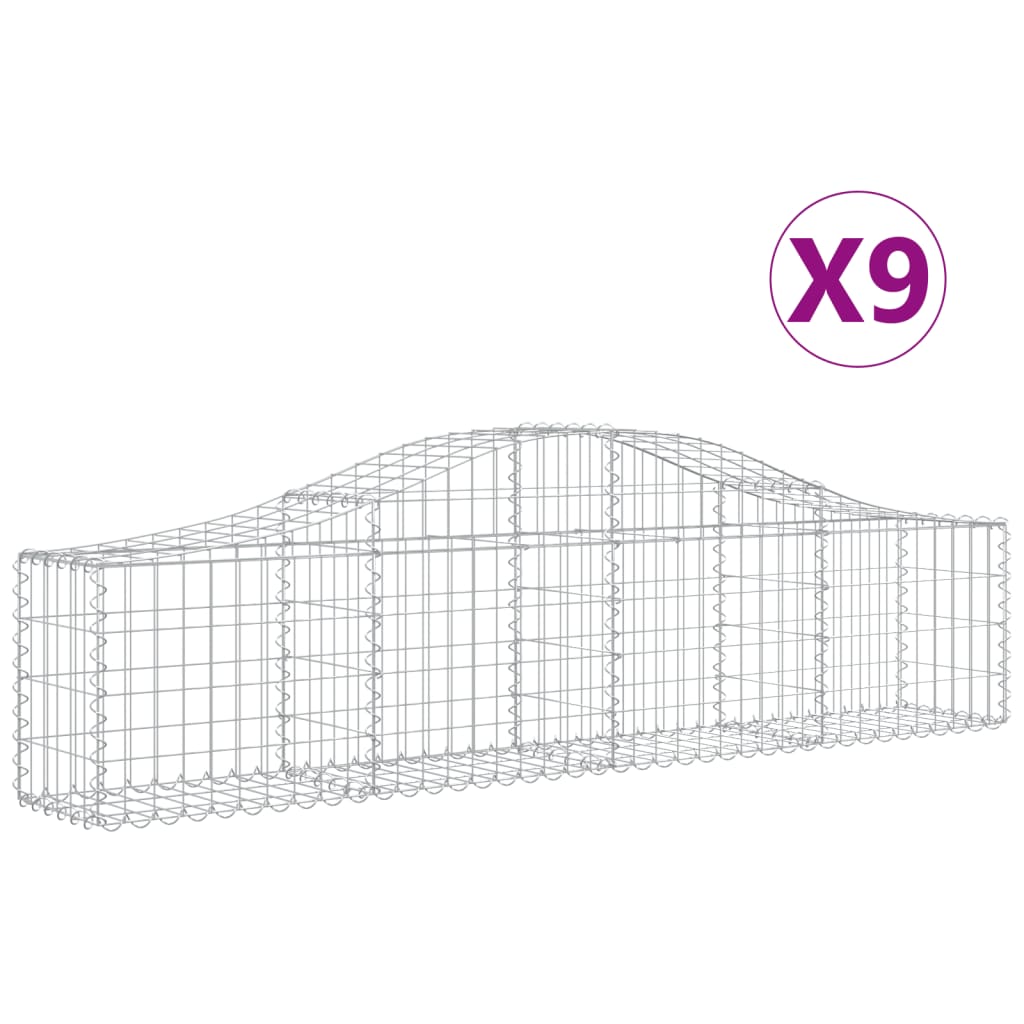 Lučne gabionske košare 9 kom 200x30x40/60 cm pocinčano željezo