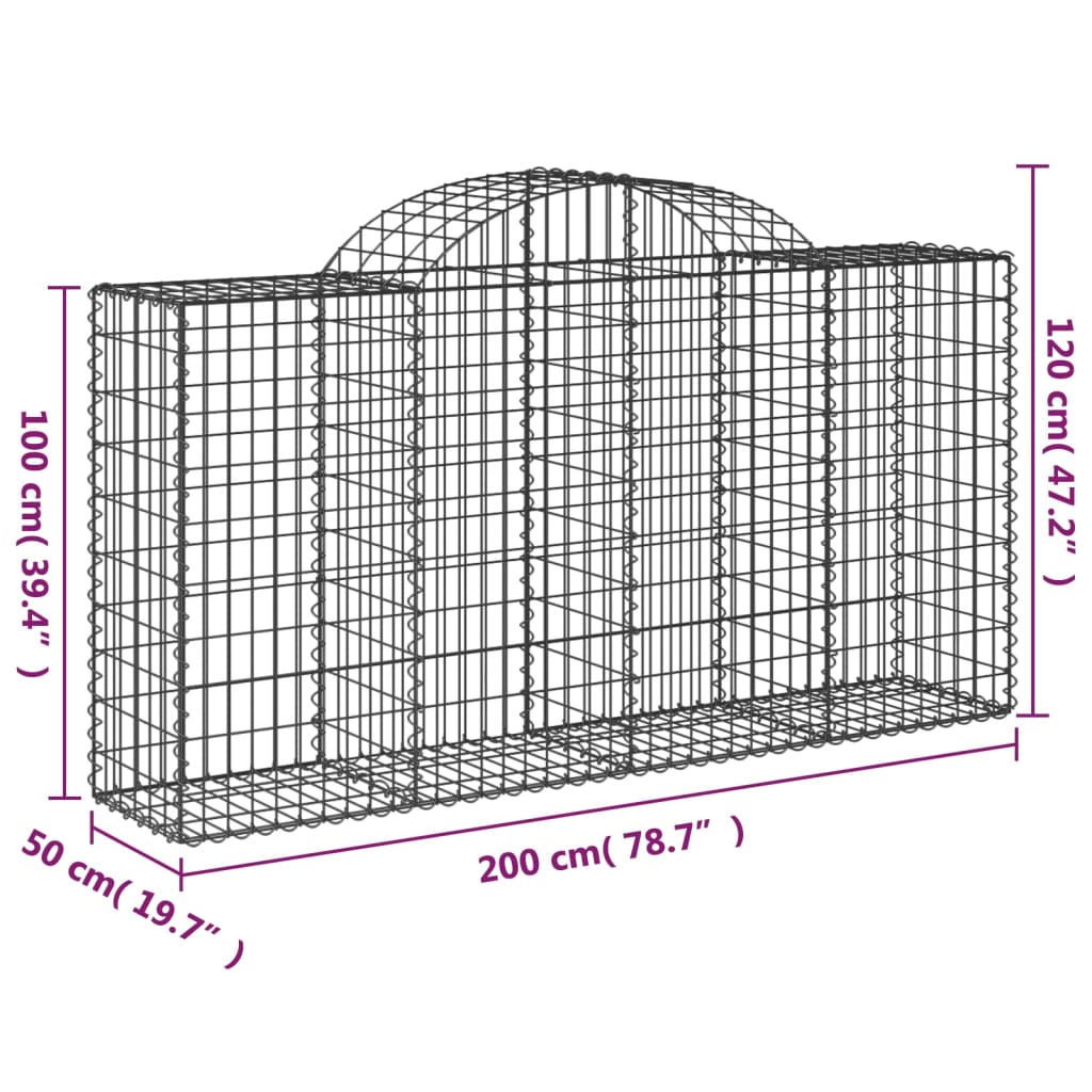 Lučne gabionske košare 10kom 200x50x100/120cm pocinčano željezo