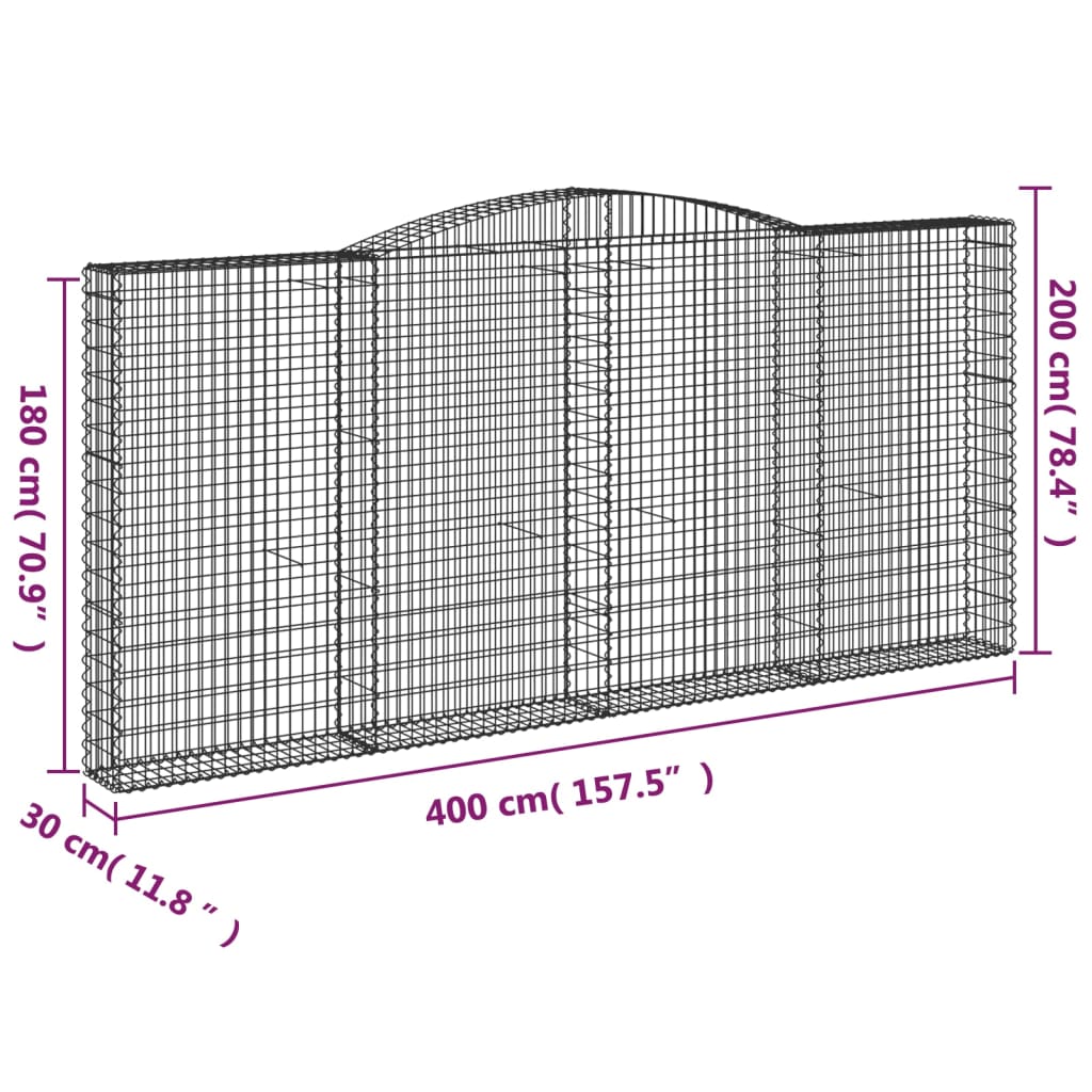 Lučne gabionske košare 15kom 400x30x180/200cm pocinčano željezo