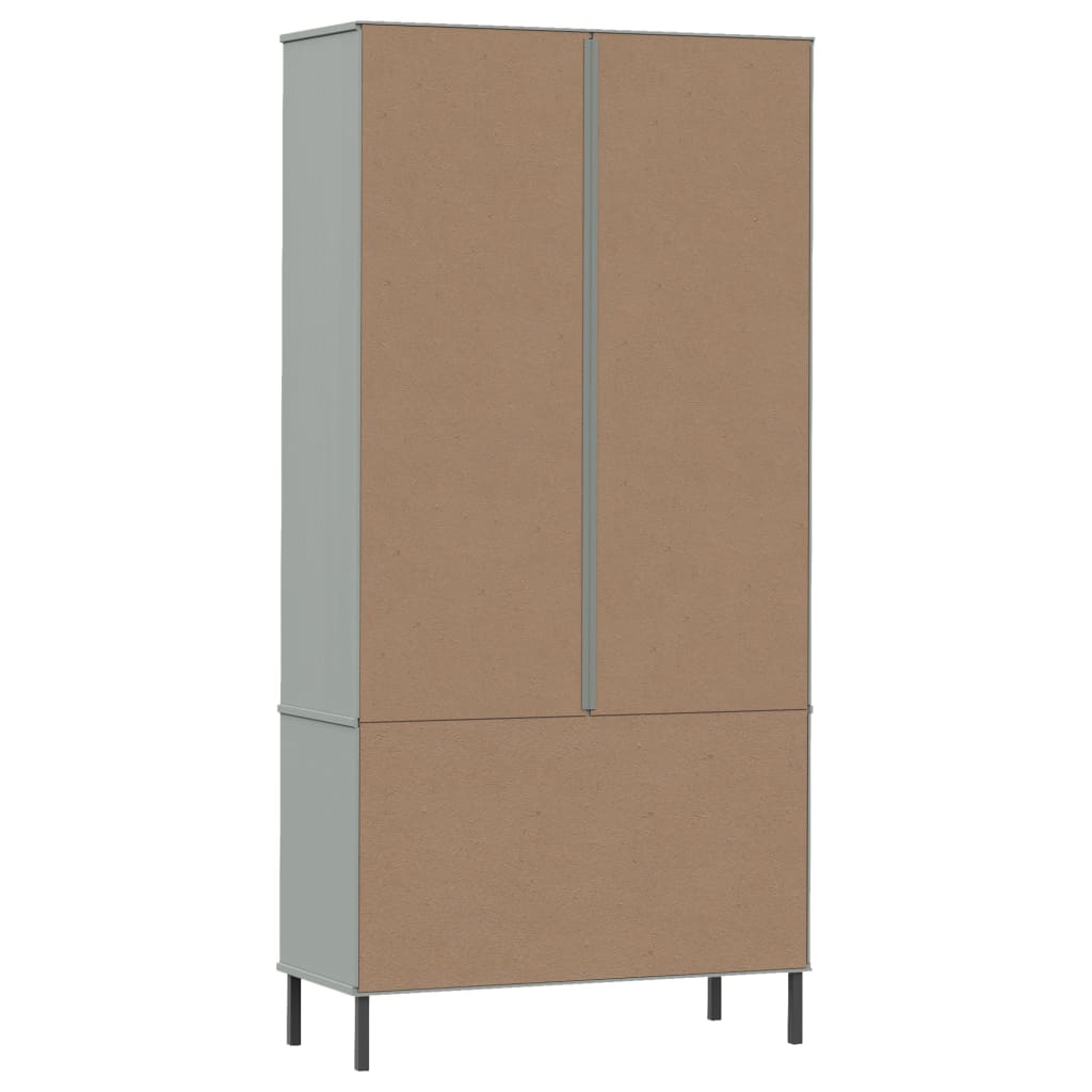 Regal za knjige sivi 85 x 35 x 172,5 cm od masivnog drva OSLO