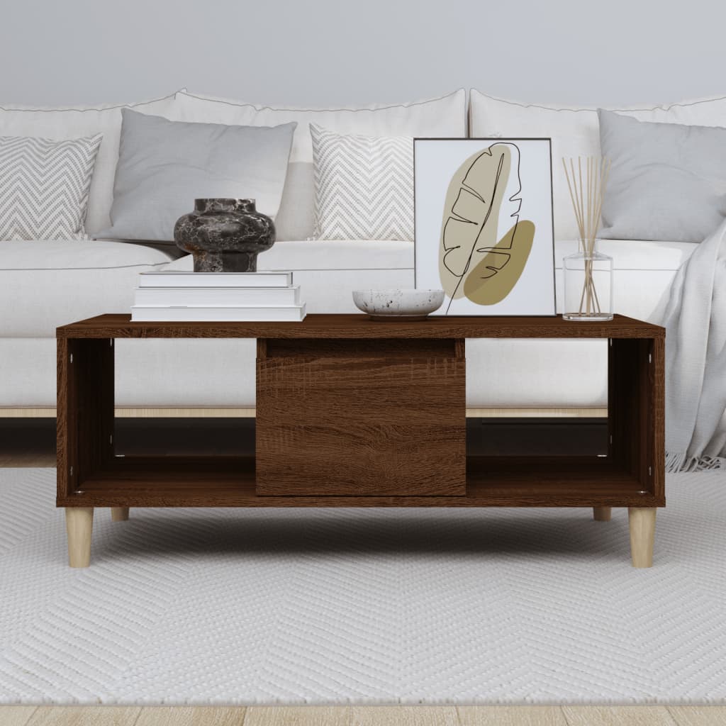 Stolić za kavu smeđi hrast 90x50x36,5 cm konstruirano drvo