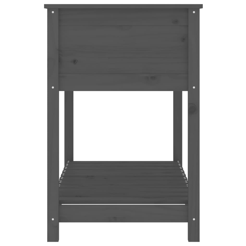 Sadilica s policom siva 111,5x54x81 cm od masivne borovine