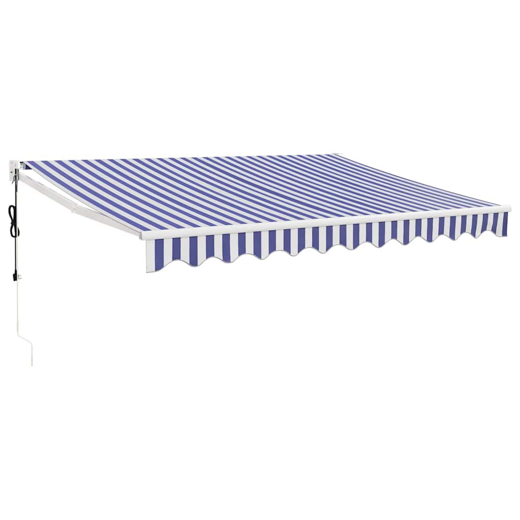 Automatska tenda na uvlačenje plavo-bijela 3,5 x 2,5 m