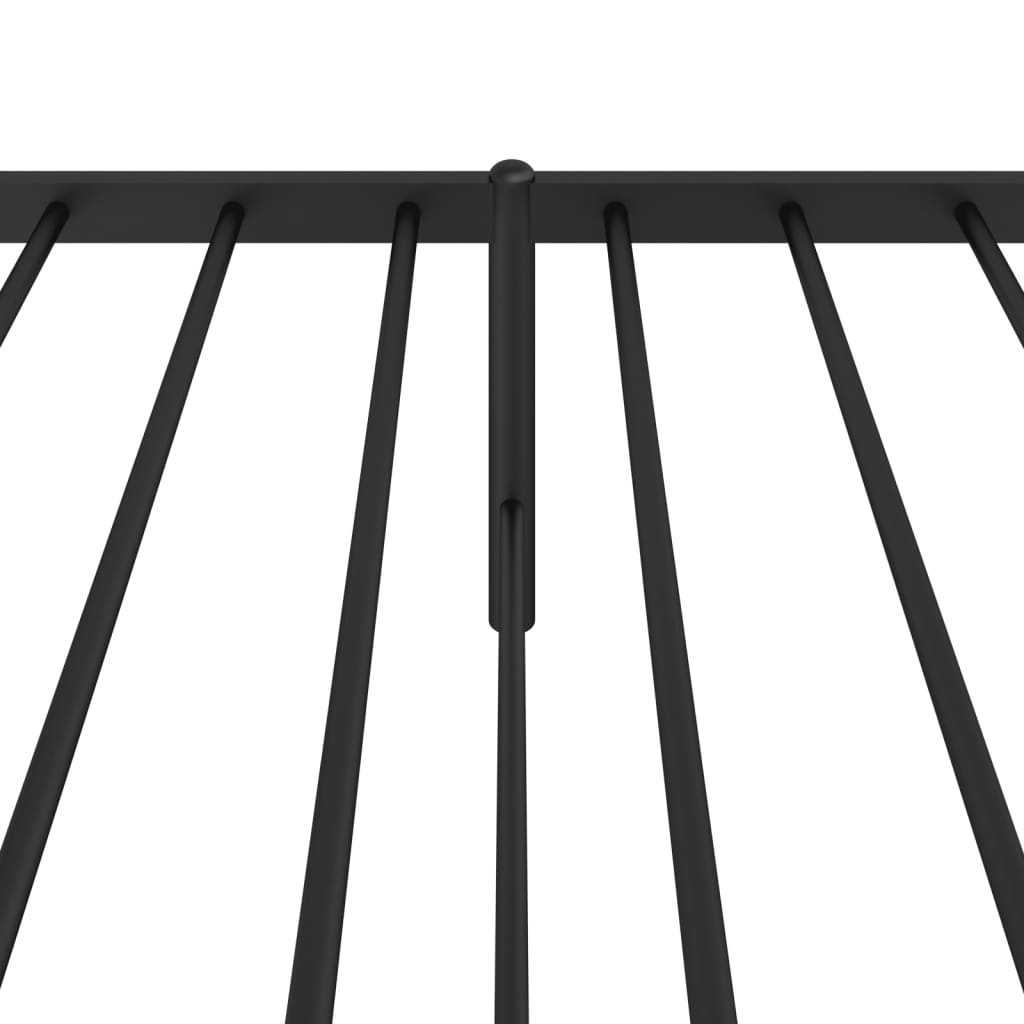 Metalni okvir za krevet s uzglavljem crni 90x200 cm