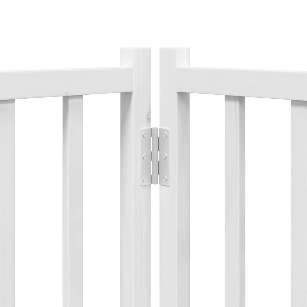 Vrata za pse s vratima sklopiva 6 panela bijela 300 cm