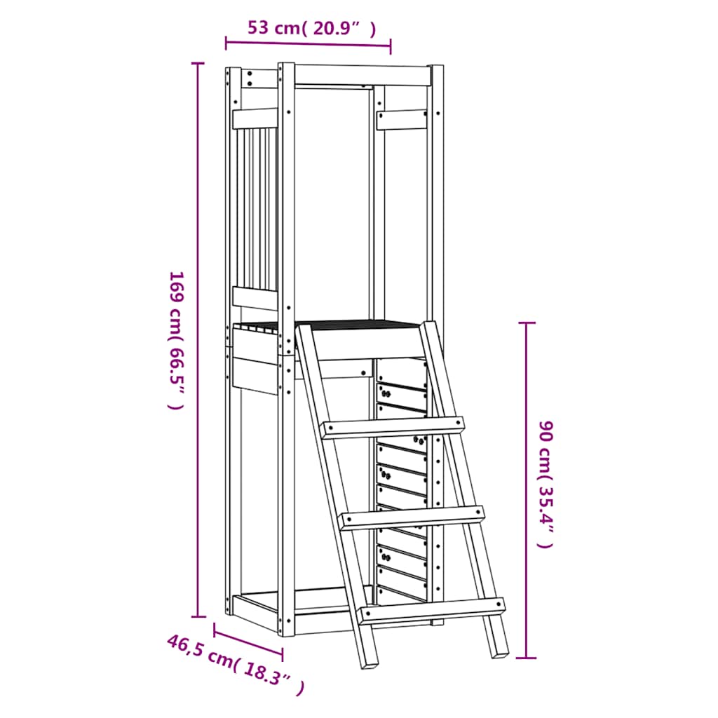 Vanjski set za igru 53 x 46,5 x 169 cm od impregnirane borovine